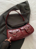 New Fashion Double Pocket Decor Handbag Tote Shoulder Bag, Suitable For Parties, Outings, Vacations, Shopping And Daily Use, Can Store Coins, Phones, Also Suitable As A Work Bag For White-Collar, Coll