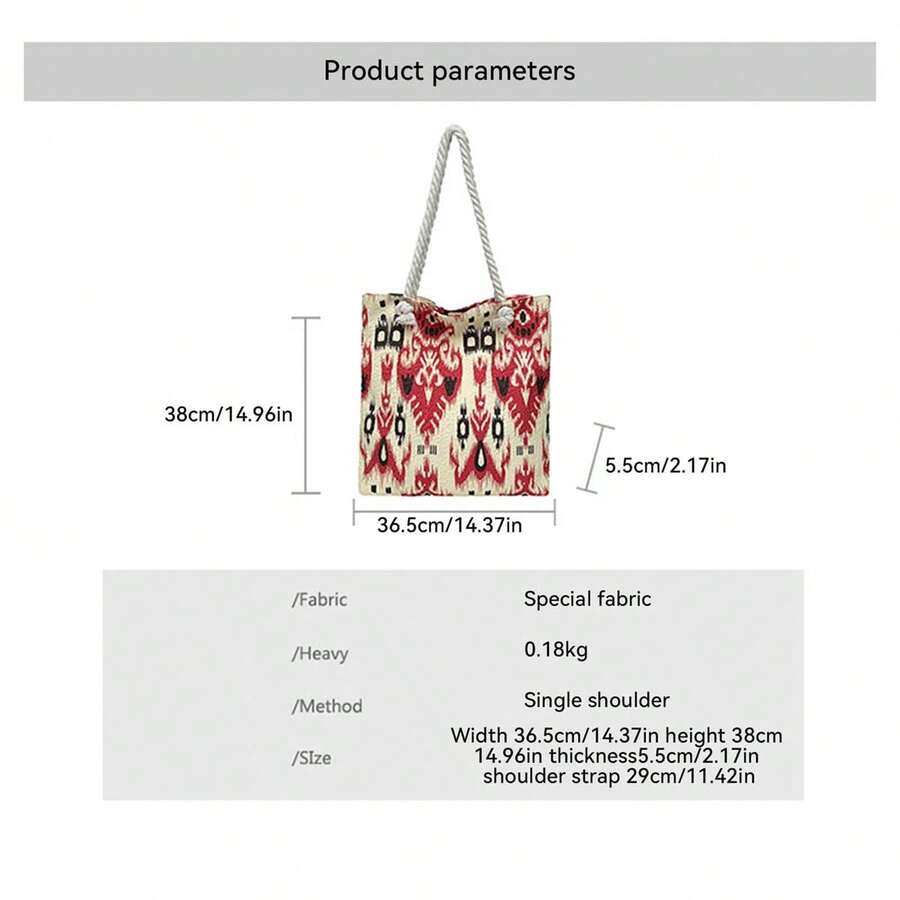 Women's Tote Bag Large Opening Design Stylish Unique Print Large Capacity Shoulder Bag