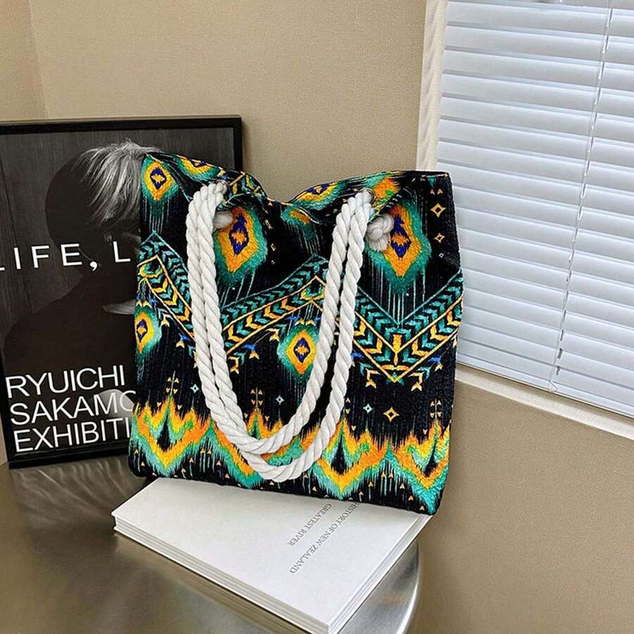 Women's Tote Bag Large Opening Design Stylish Unique Print Large Capacity Shoulder Bag