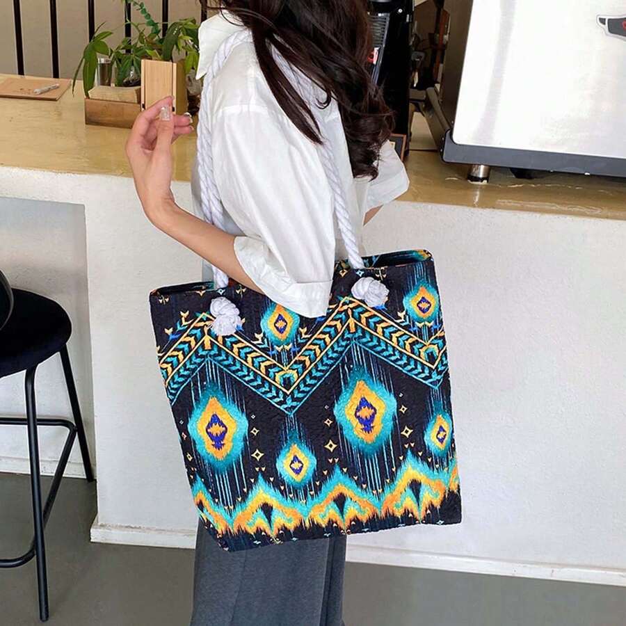 Women's Tote Bag Large Opening Design Stylish Unique Print Large Capacity Shoulder Bag