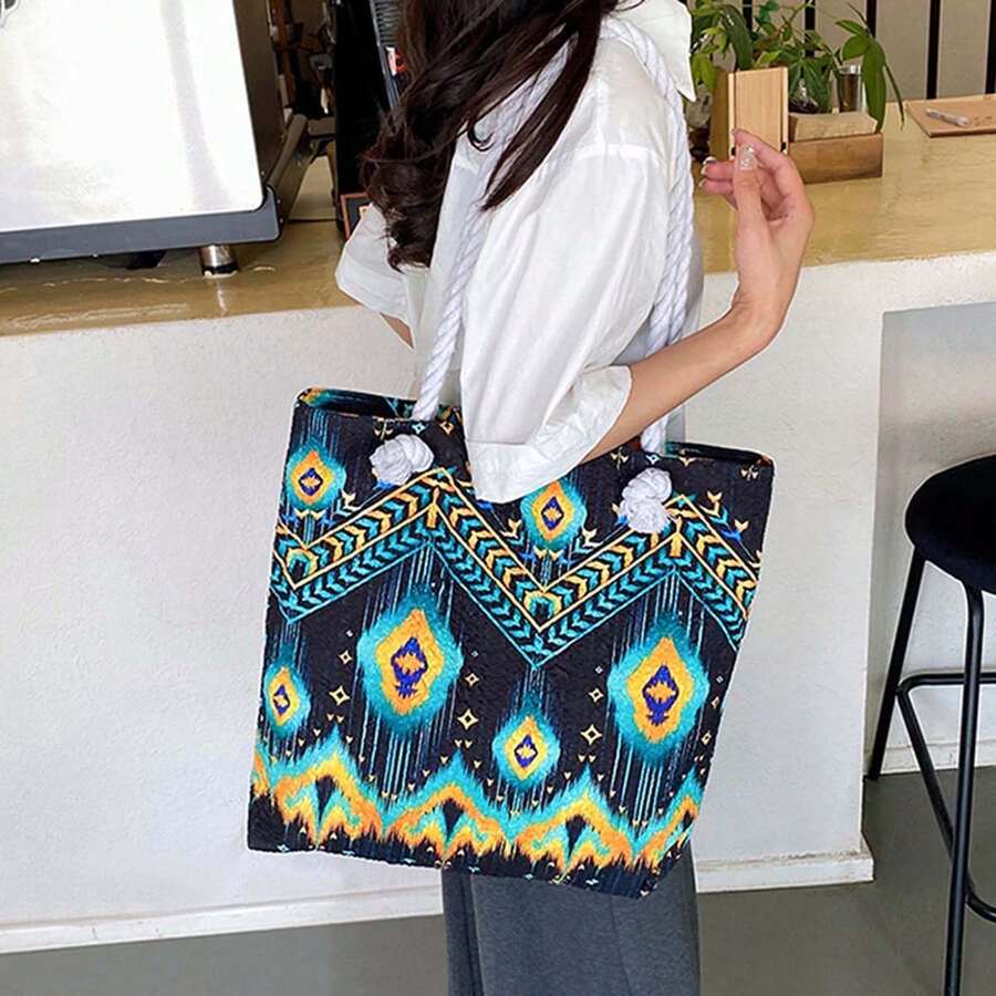 Women's Tote Bag Large Opening Design Stylish Unique Print Large Capacity Shoulder Bag