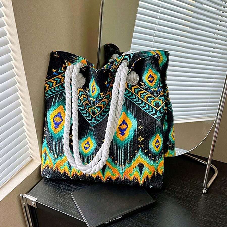 Women's Tote Bag Large Opening Design Stylish Unique Print Large Capacity Shoulder Bag