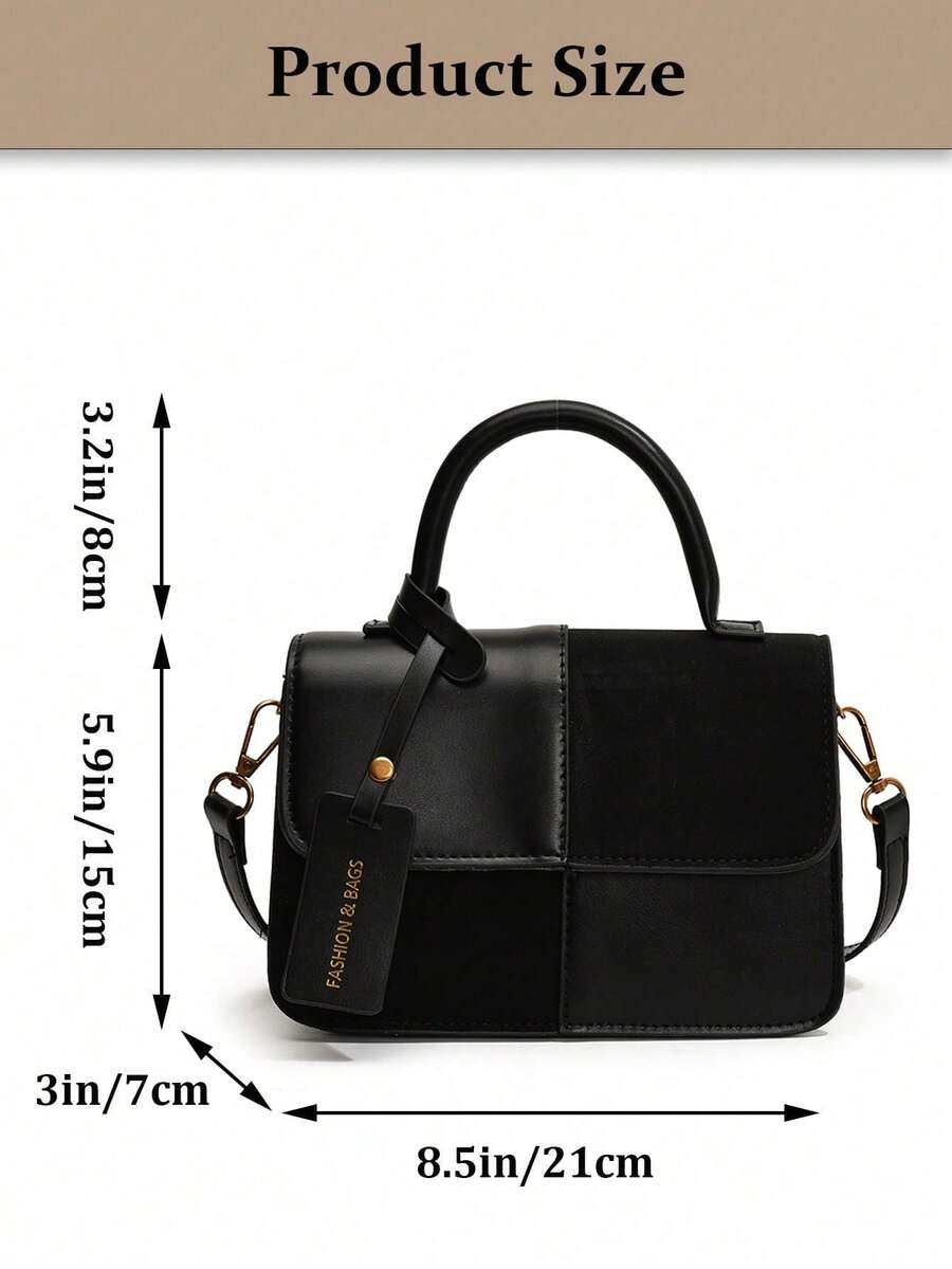 Simple Brown Plaid Handbag Tote Shoulder Crossbody Bag For Women Small Vintage Purse Top Handle Bag Travel Essentials School Supplies Valentine's Day