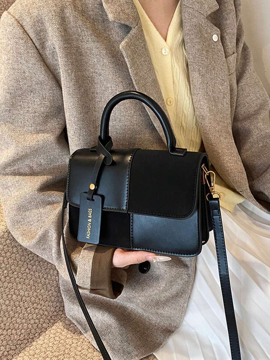 Simple Brown Plaid Handbag Tote Shoulder Crossbody Bag For Women Small Vintage Purse Top Handle Bag Travel Essentials School Supplies Valentine's Day