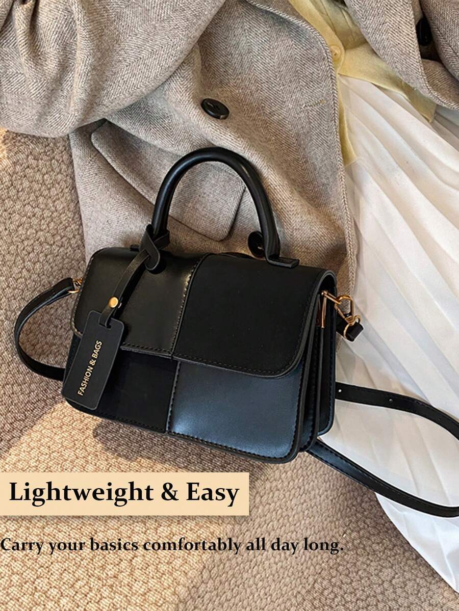 Simple Brown Plaid Handbag Tote Shoulder Crossbody Bag For Women Small Vintage Purse Top Handle Bag Travel Essentials School Supplies Valentine's Day