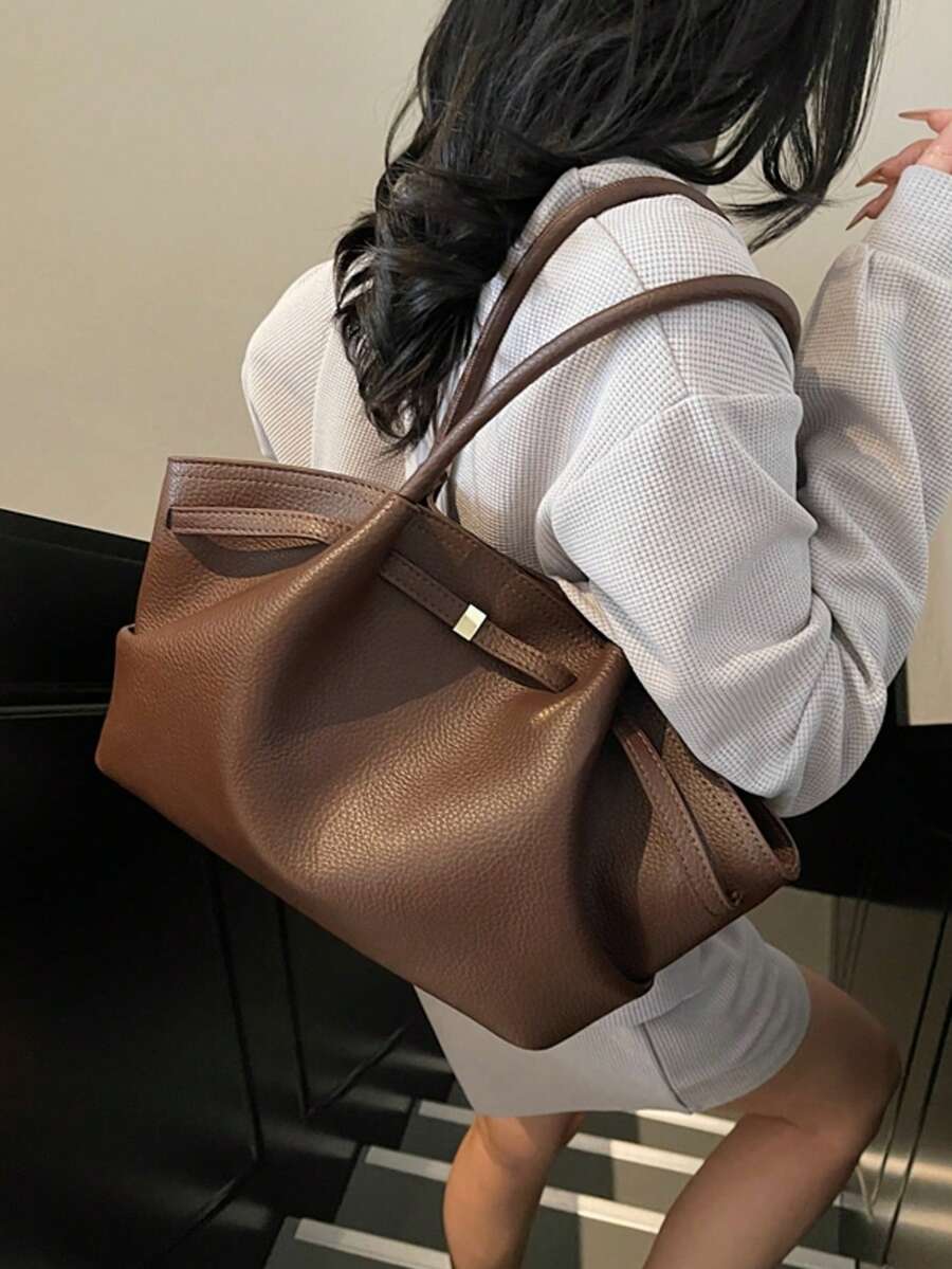 DAZY In The Autumn Of 2025, The New Casual And Simple Tote Bag For Women Commuting To Work, Large-Capacity Shoulder Bag, Fashion Sense, Underarm Bag, Shopping Basket Handbag, Versatile Retro Commuting