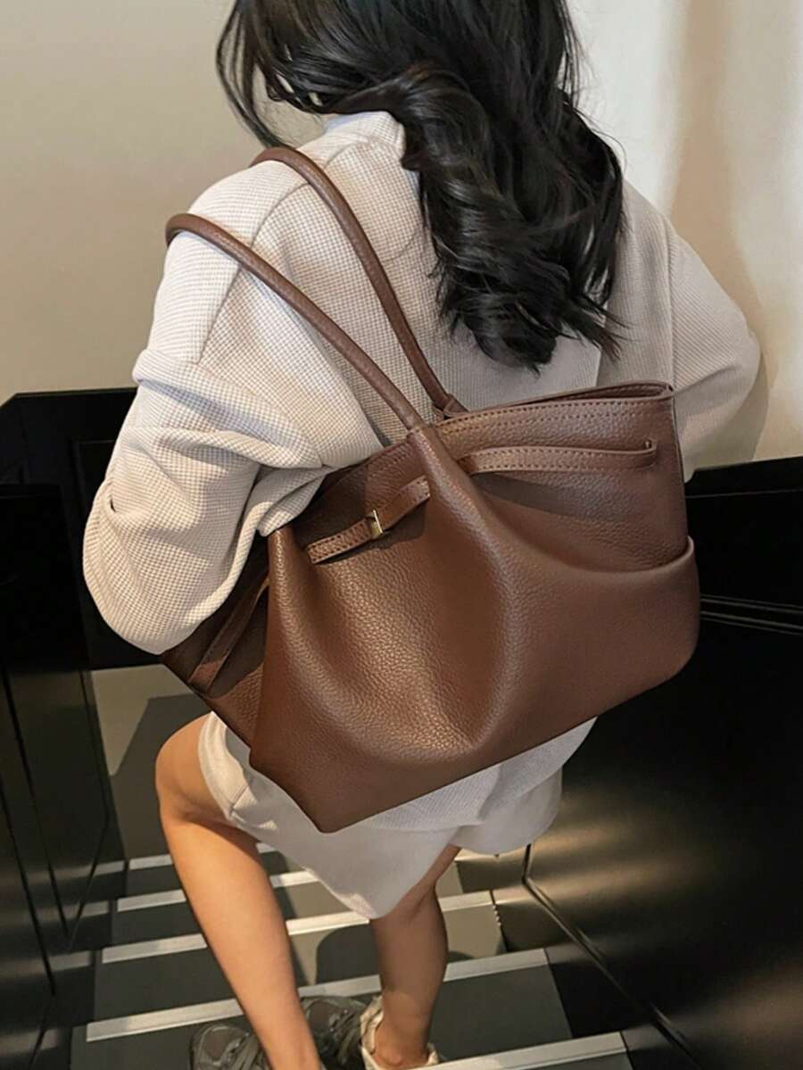 DAZY In The Autumn Of 2025, The New Casual And Simple Tote Bag For Women Commuting To Work, Large-Capacity Shoulder Bag, Fashion Sense, Underarm Bag, Shopping Basket Handbag, Versatile Retro Commuting
