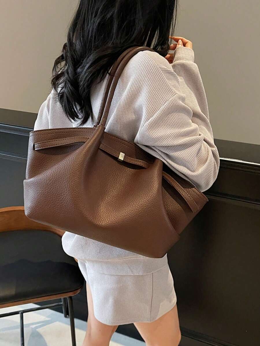 DAZY In The Autumn Of 2025, The New Casual And Simple Tote Bag For Women Commuting To Work, Large-Capacity Shoulder Bag, Fashion Sense, Underarm Bag, Shopping Basket Handbag, Versatile Retro Commuting