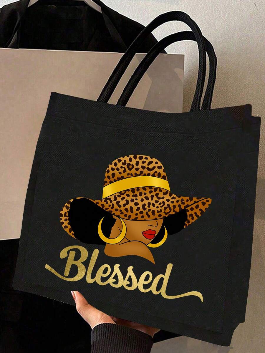 Printed Tote Bag, Printed Tote Bag Set, Tote Bag With Cosmetic Bag, Lightweight Large Capacity Tote Bag, Reusable Jute Shopping Bag, Portable Travel Beach Bag With Cosmetic Bag, Birthday Gift, Teacher
