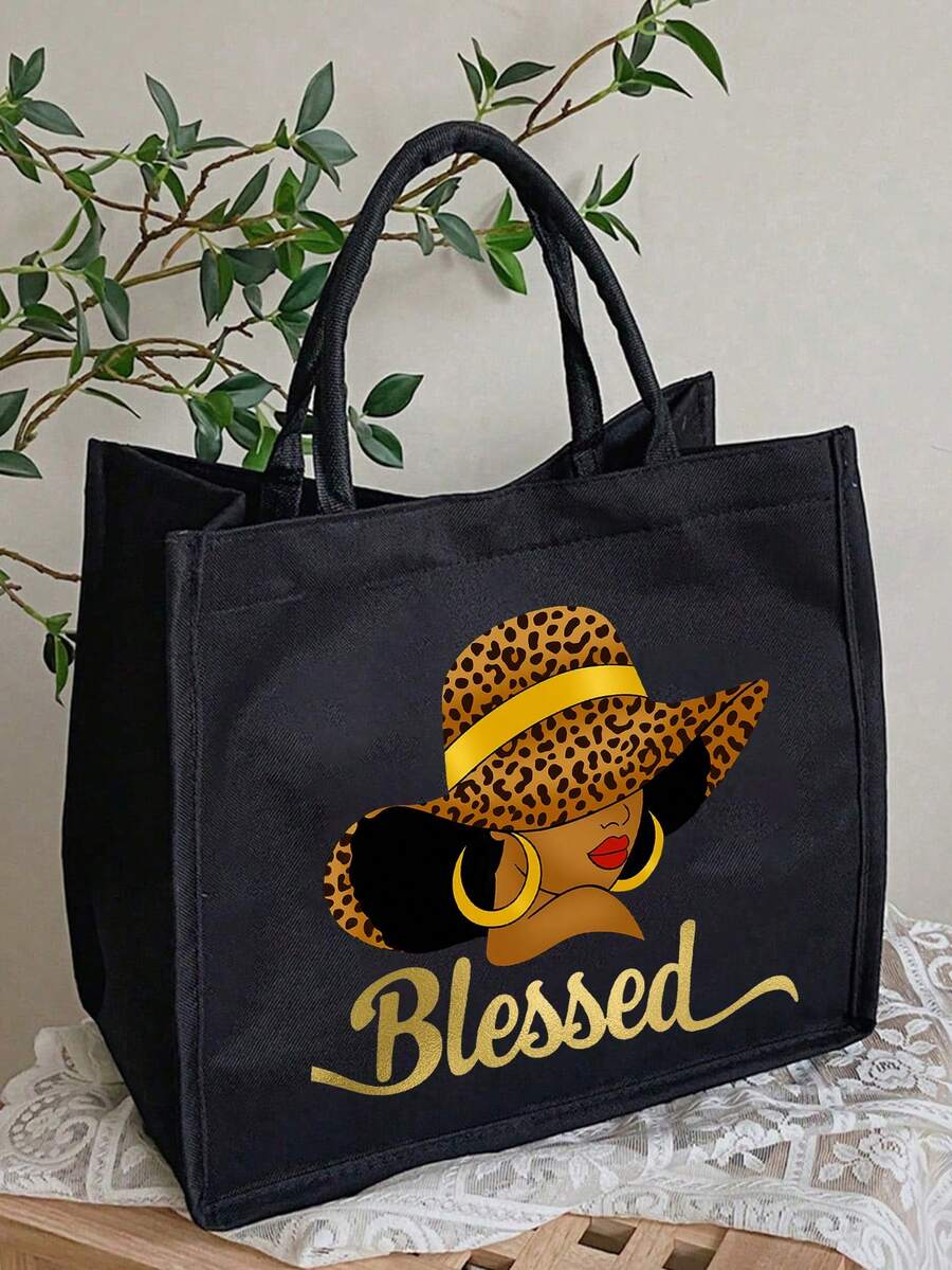 Printed Tote Bag, Printed Tote Bag Set, Tote Bag With Cosmetic Bag, Lightweight Large Capacity Tote Bag, Reusable Jute Shopping Bag, Portable Travel Beach Bag With Cosmetic Bag, Birthday Gift, Teacher