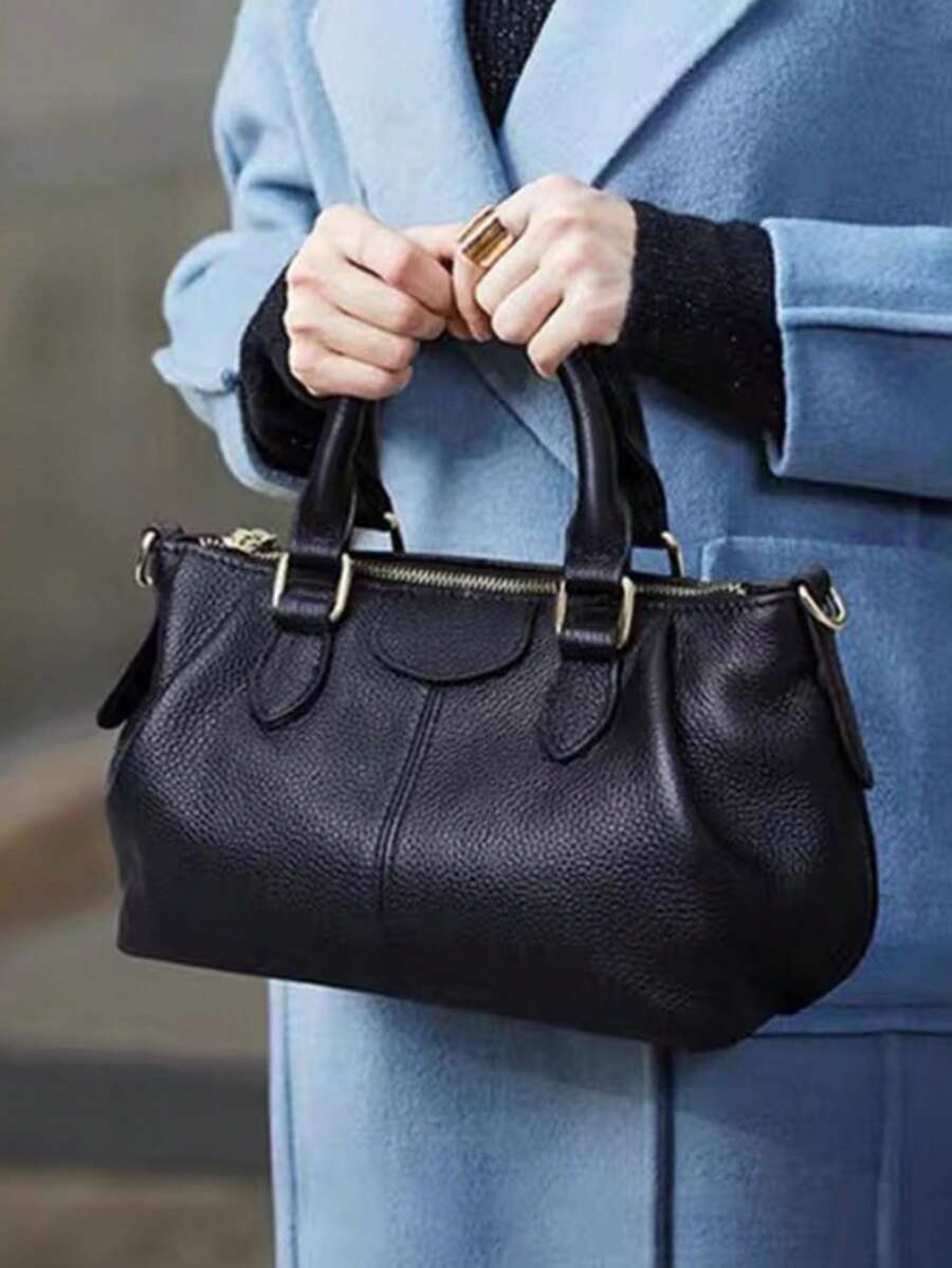Fashionable Vintage Tote Bag, Minimalist Women's Large Capacity Handbag, Black Pleated Bag, Soft Leather Versatile Small Bag, Shoulder Crossbody Bag