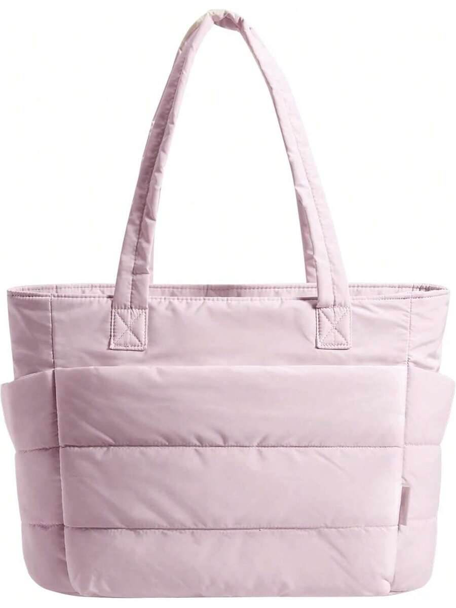 Tote Bag For Women,Quilted Hangbag Bag With Zipper,Lightweight Womens Puffy Shoulder Handbag With Compartments Shoulder Bag Handbag For Travel, Work, Gym| Lightweight, Puffy, Tote Bag With Compartme
