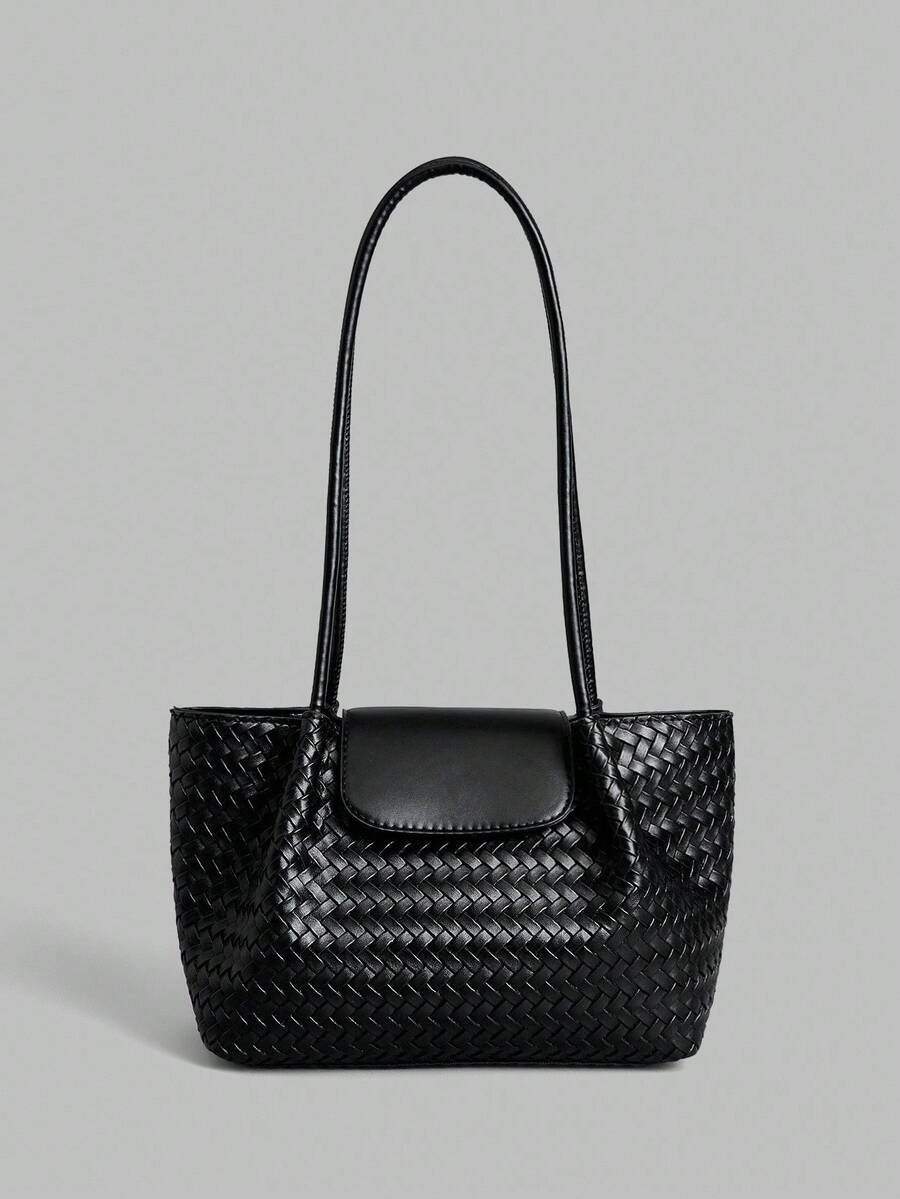 Ontre Women's Fashion Shoulder Bag, Versatile Beige Woven Tote Bag, Suitable For Daily, Commuting, Shopping, Vacation, Travel