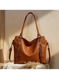 Womens PU Leather Tote Purses And Handbags Fashion Shoulder Bag Top Handle Satchel