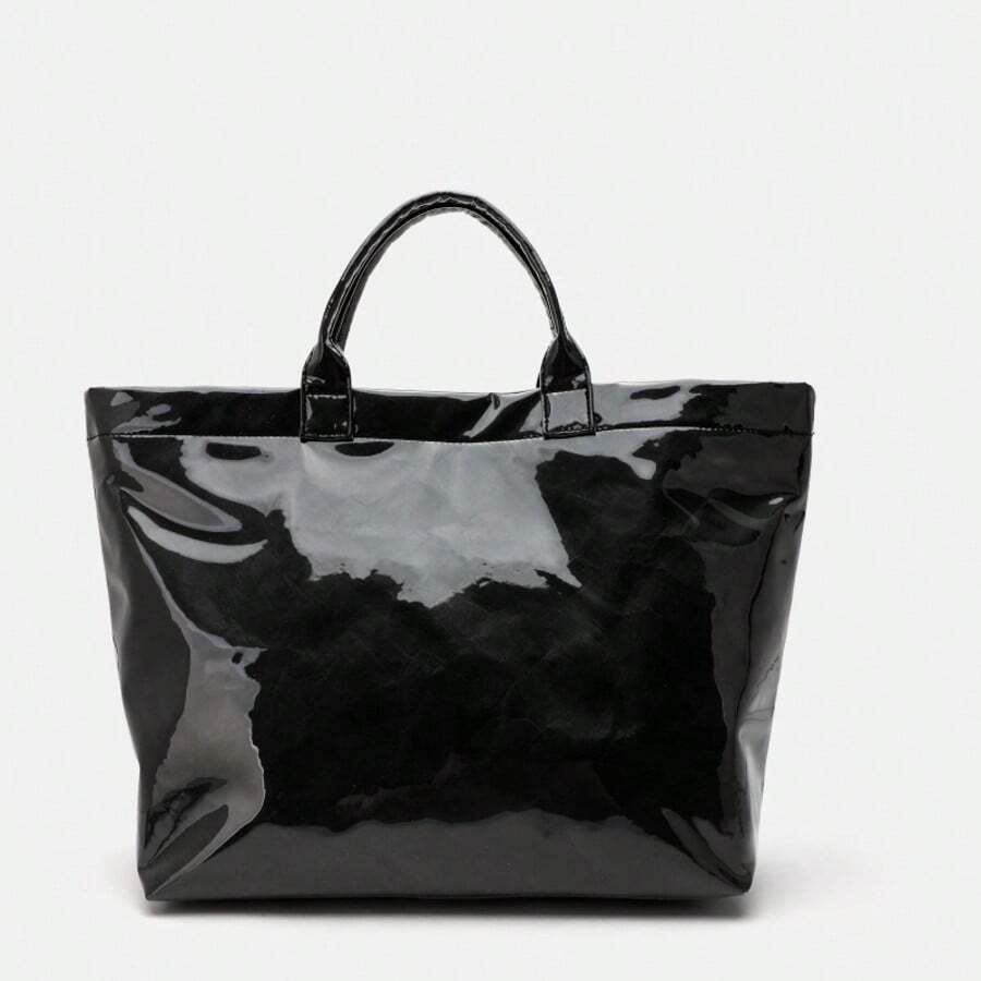 Large Capacity Transparent Jelly Tote Bag, Waterproof PVC Shopping Bag, Korean Style Casual Shoulder Bag