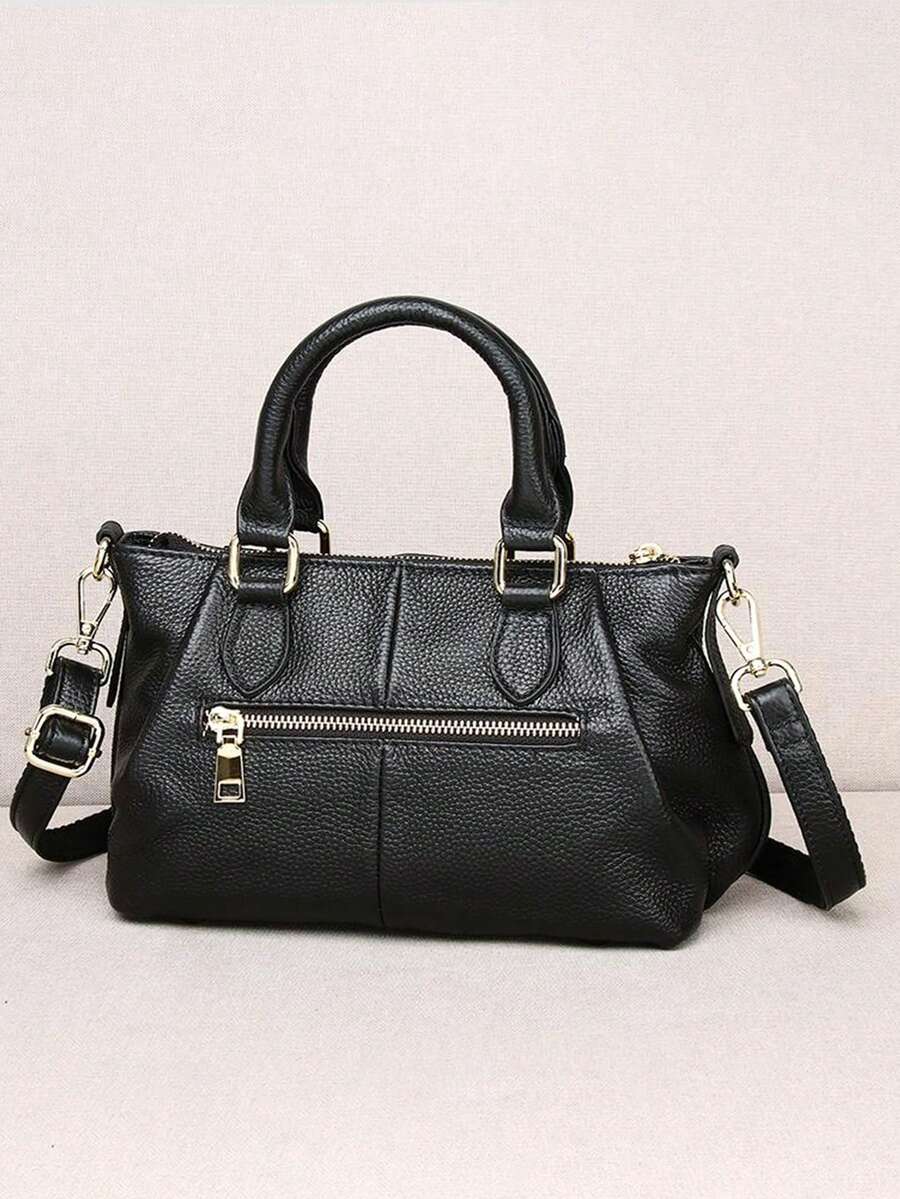 Fashionable Vintage Tote Bag, Minimalist Women's Large Capacity Handbag, Black Pleated Bag, Soft Leather Versatile Small Bag, Shoulder Crossbody Bag