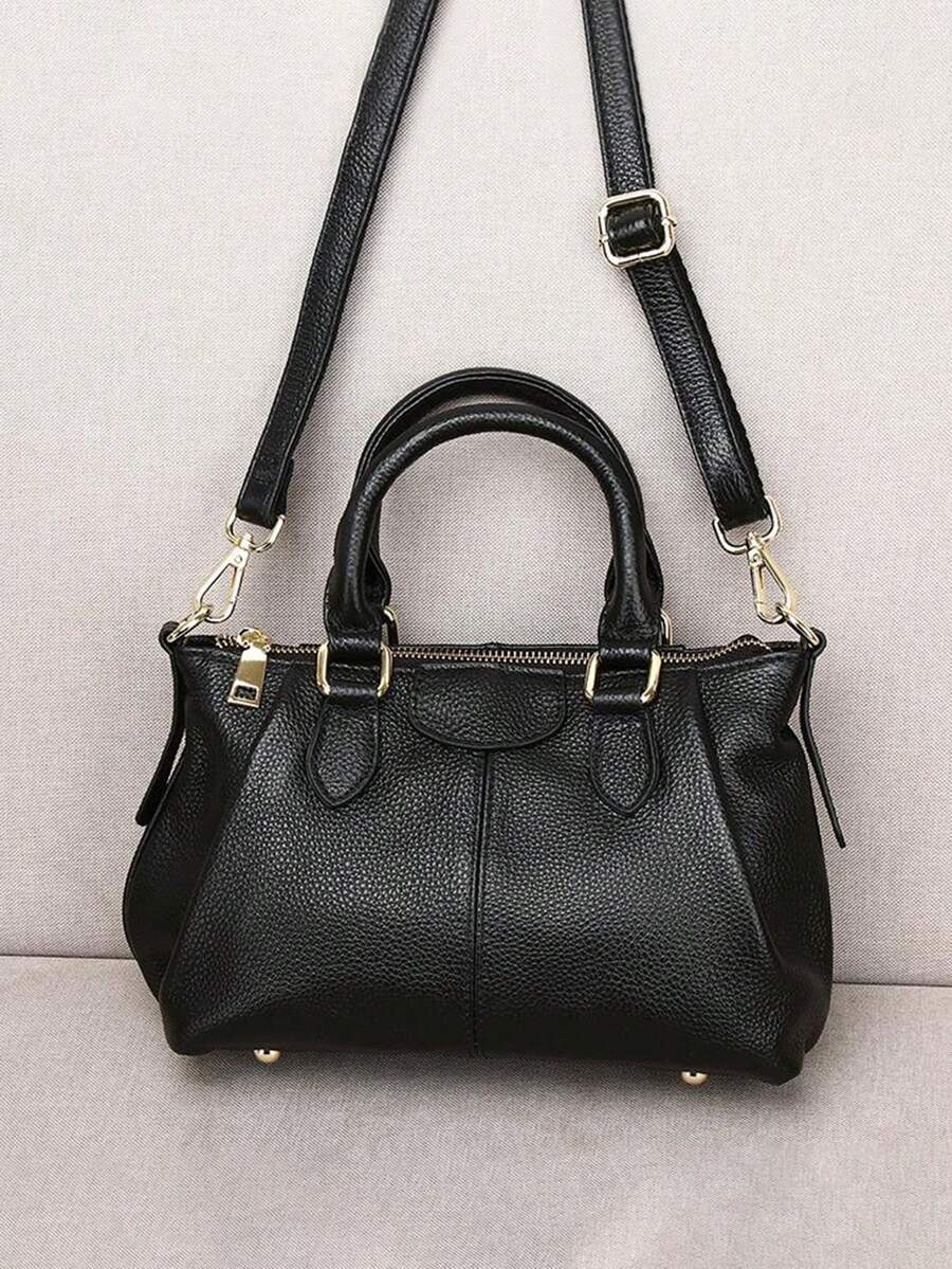 Fashionable Vintage Tote Bag, Minimalist Women's Large Capacity Handbag, Black Pleated Bag, Soft Leather Versatile Small Bag, Shoulder Crossbody Bag