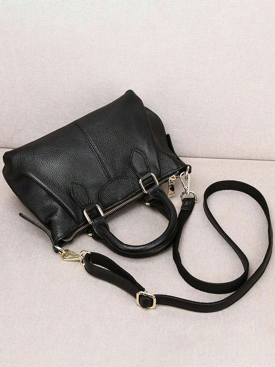 Fashionable Vintage Tote Bag, Minimalist Women's Large Capacity Handbag, Black Pleated Bag, Soft Leather Versatile Small Bag, Shoulder Crossbody Bag