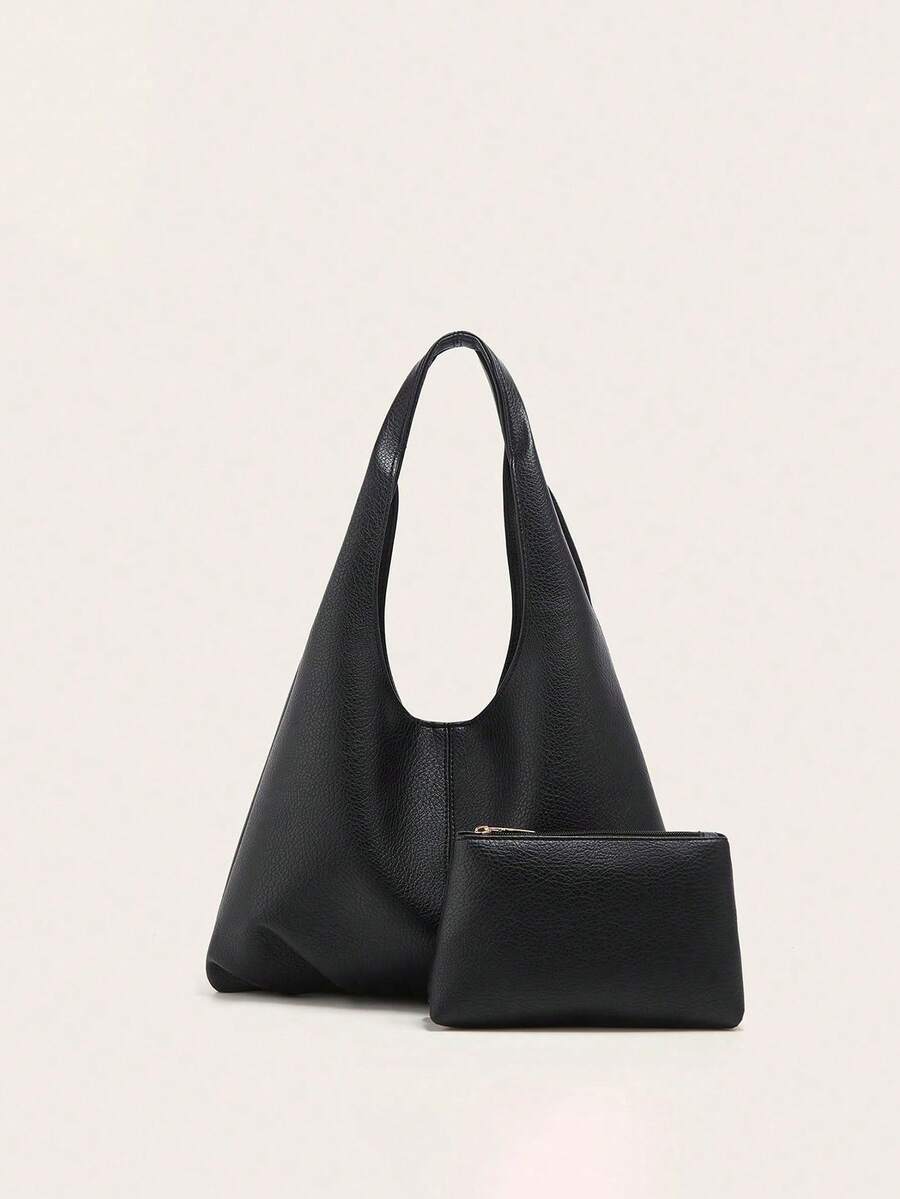 2pcs New Fashion Large Capacity Casual Versatile Mother-Child Bags, Soft Leather-Feel PU Material, High-Quality Handbag & Shoulder Bag For Women, Elegant & Suitable For Office, Work, University Studen
