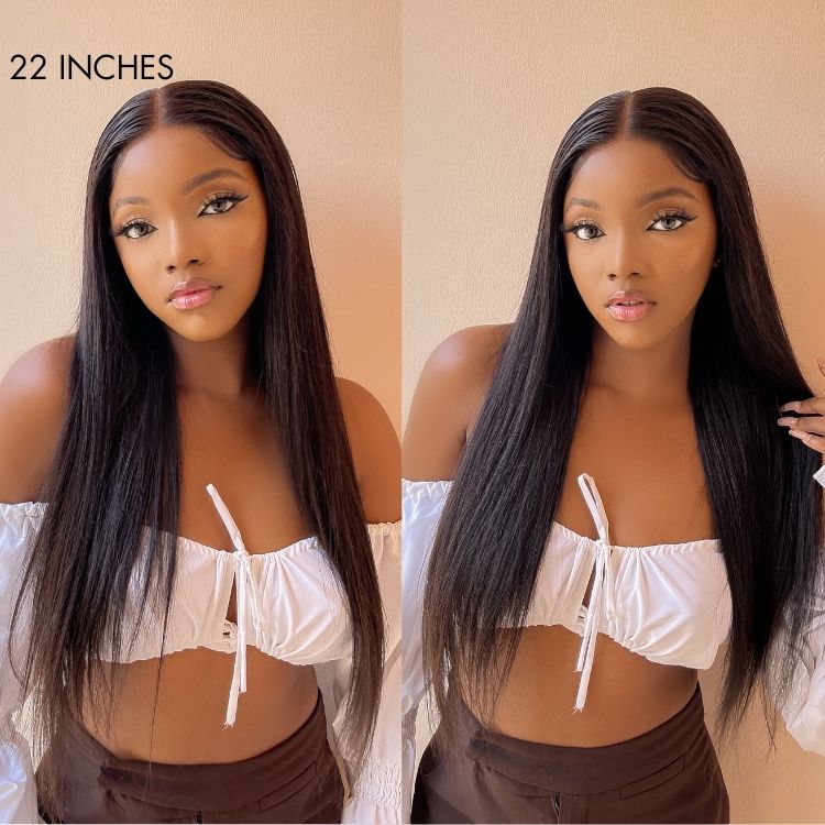 Effortless Straight 4x4 Closure Lace Glueless Mid Part Long Wig 100% Human Hair -US Only
