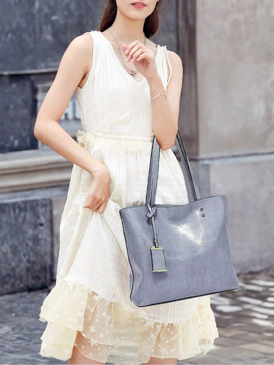 Women's PU Leather Crossbody Tote – Large Capacity Top Handle Shoulder Bag With Zipper Closure And Adjustable Removable Strap For Commuting
