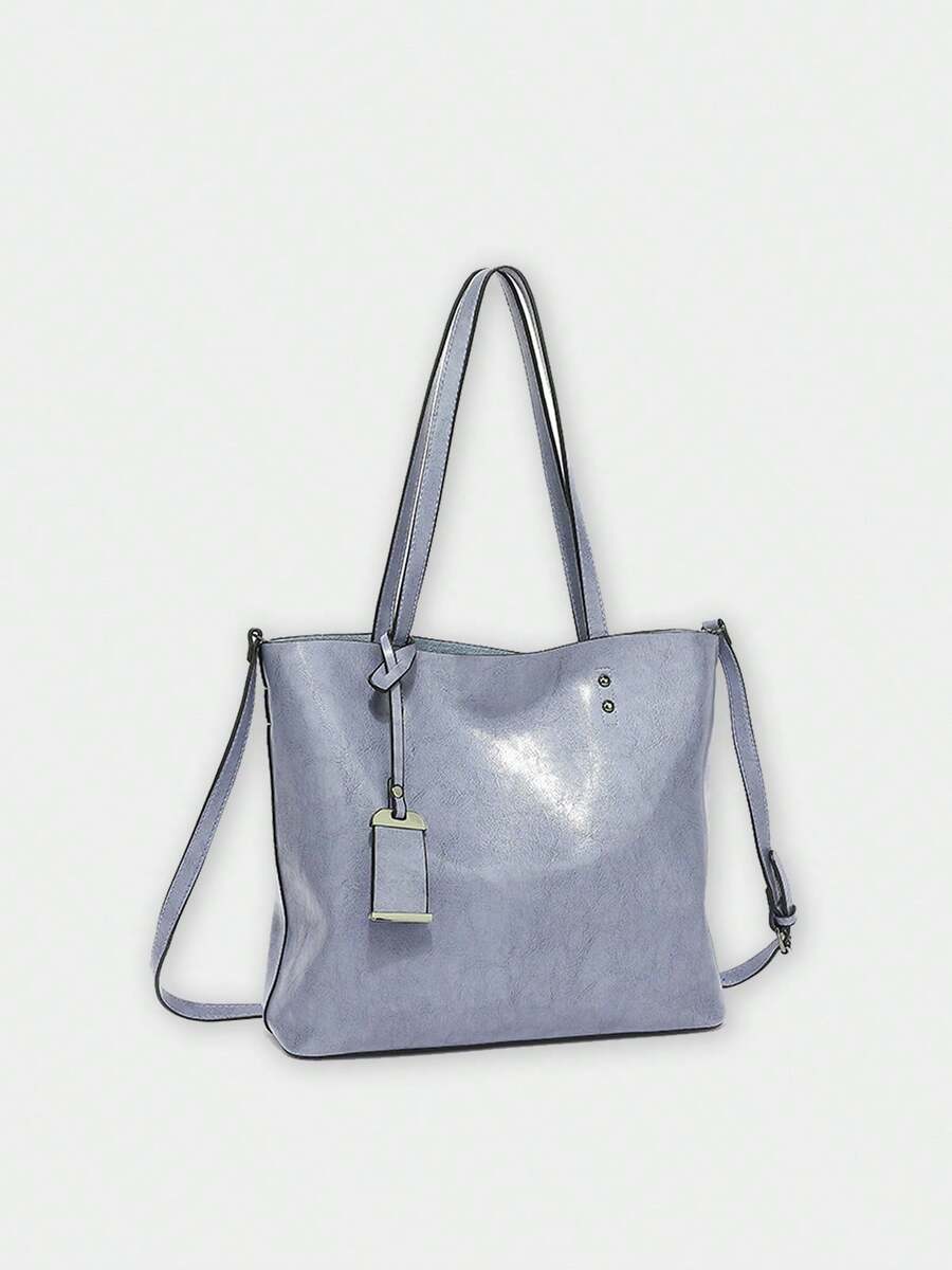 Women's PU Leather Crossbody Tote – Large Capacity Top Handle Shoulder Bag With Zipper Closure And Adjustable Removable Strap For Commuting