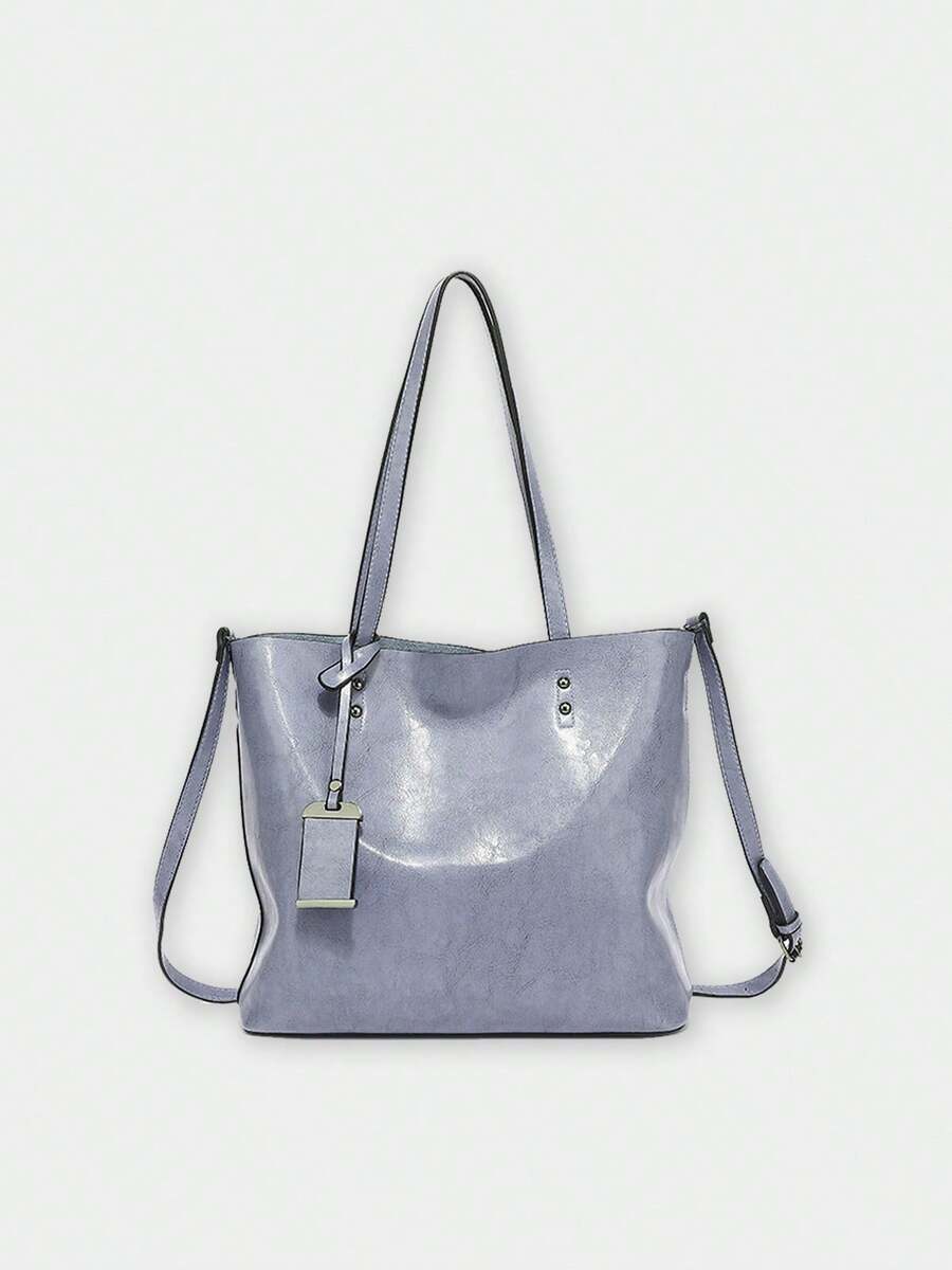 Women's PU Leather Crossbody Tote – Large Capacity Top Handle Shoulder Bag With Zipper Closure And Adjustable Removable Strap For Commuting