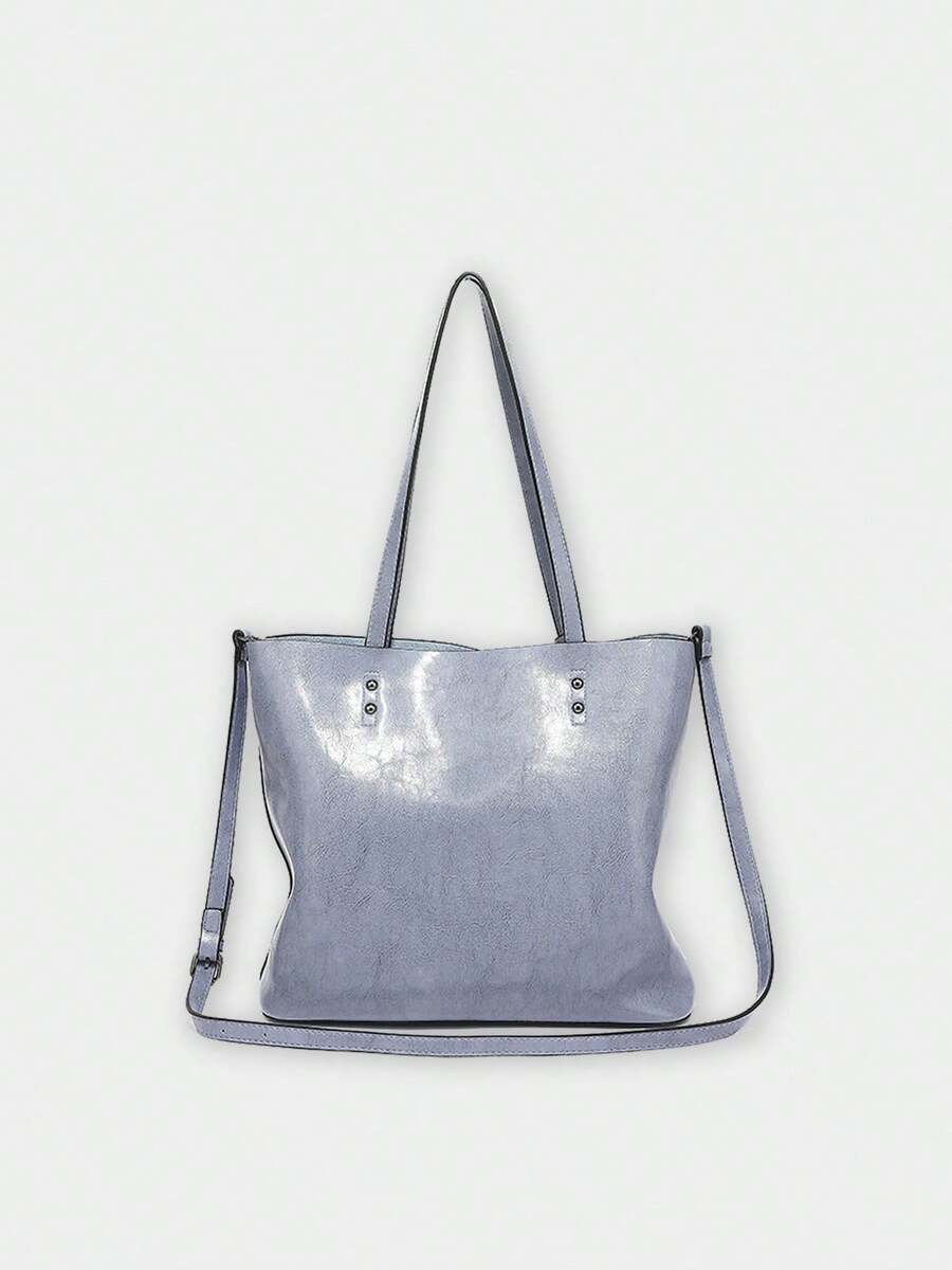Women's PU Leather Crossbody Tote – Large Capacity Top Handle Shoulder Bag With Zipper Closure And Adjustable Removable Strap For Commuting