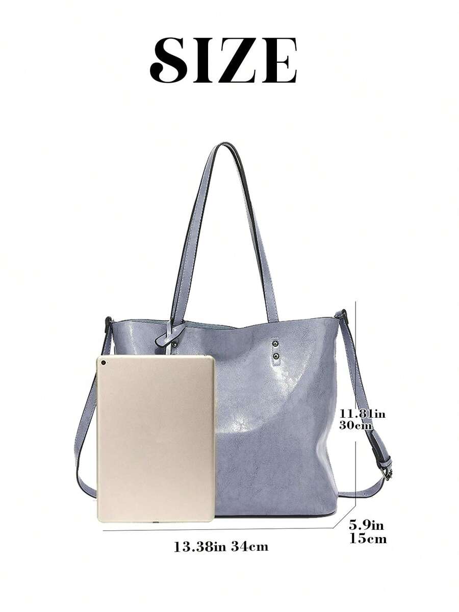 Women's PU Leather Crossbody Tote – Large Capacity Top Handle Shoulder Bag With Zipper Closure And Adjustable Removable Strap For Commuting
