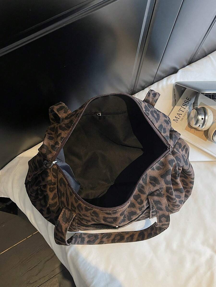 Large Capacity Tote Bag, Solid Color Nylon Shoulder Bag, Women Casual Travel Handbag