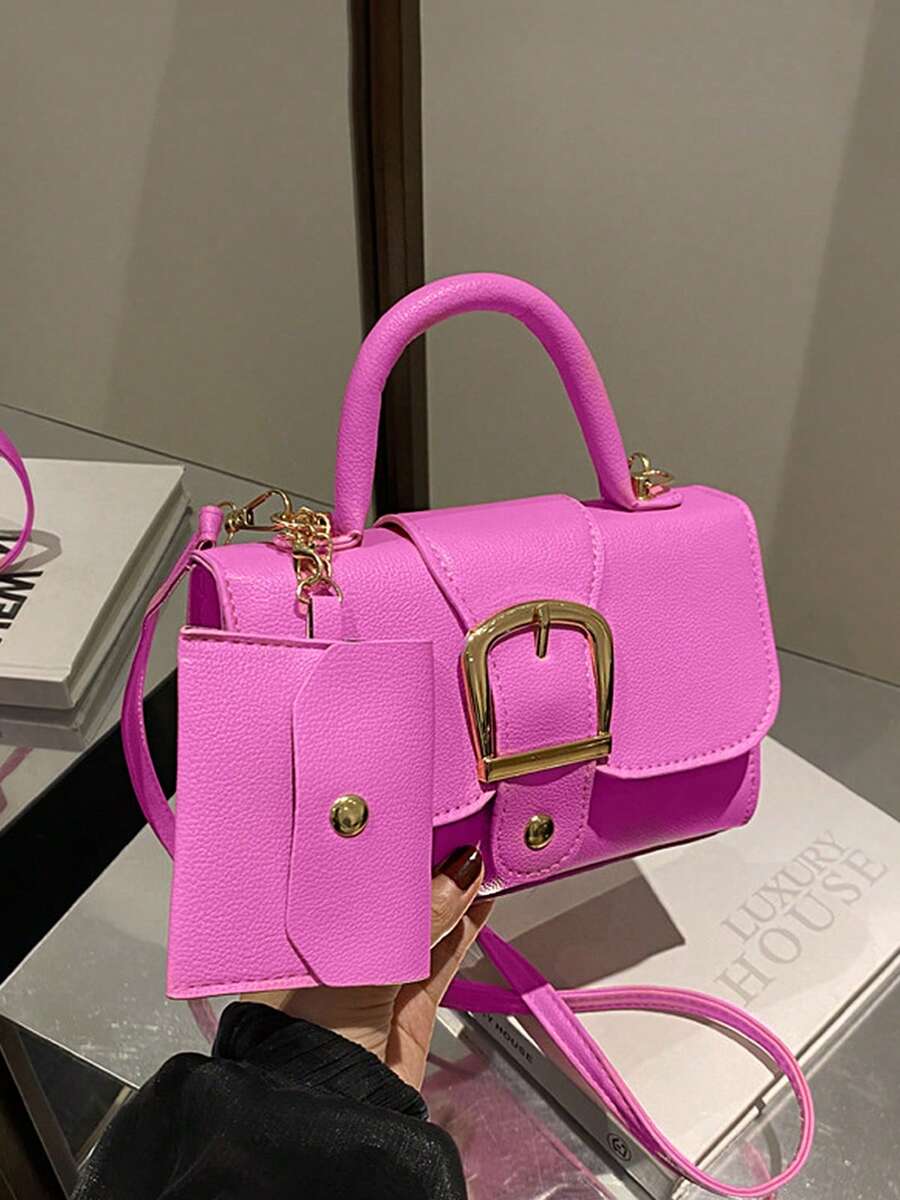 Women's Exquisite Buckle Square Bag Fashion Shoulder Bag Casual Handheld Tote Bag Office Commuter Bag For Daily Use And Valentine's Gifts Giving