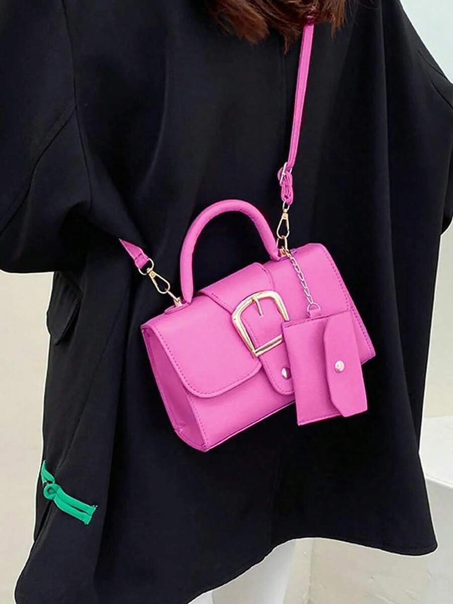 Women's Exquisite Buckle Square Bag Fashion Shoulder Bag Casual Handheld Tote Bag Office Commuter Bag For Daily Use And Valentine's Gifts Giving