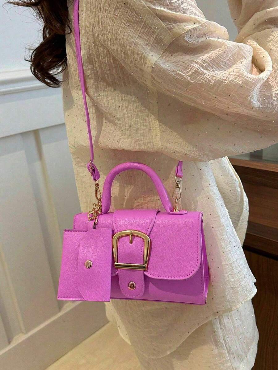 Women's Exquisite Buckle Square Bag Fashion Shoulder Bag Casual Handheld Tote Bag Office Commuter Bag For Daily Use And Valentine's Gifts Giving