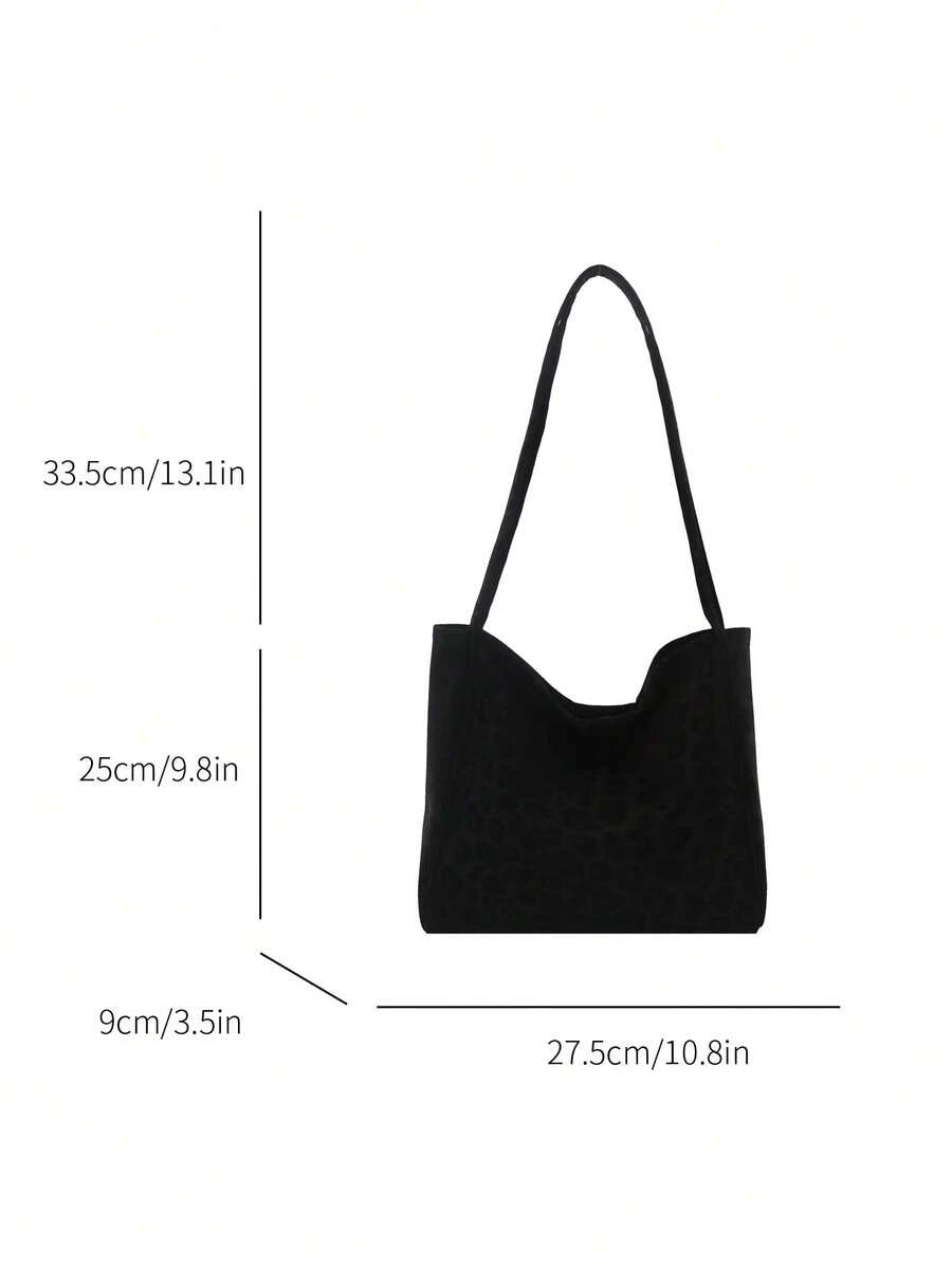 2025 Autumn/Winter New Fashion Versatile Large Capacity Vintage Leopard Print Tote Bag, Women Commuter Shoulder Bag