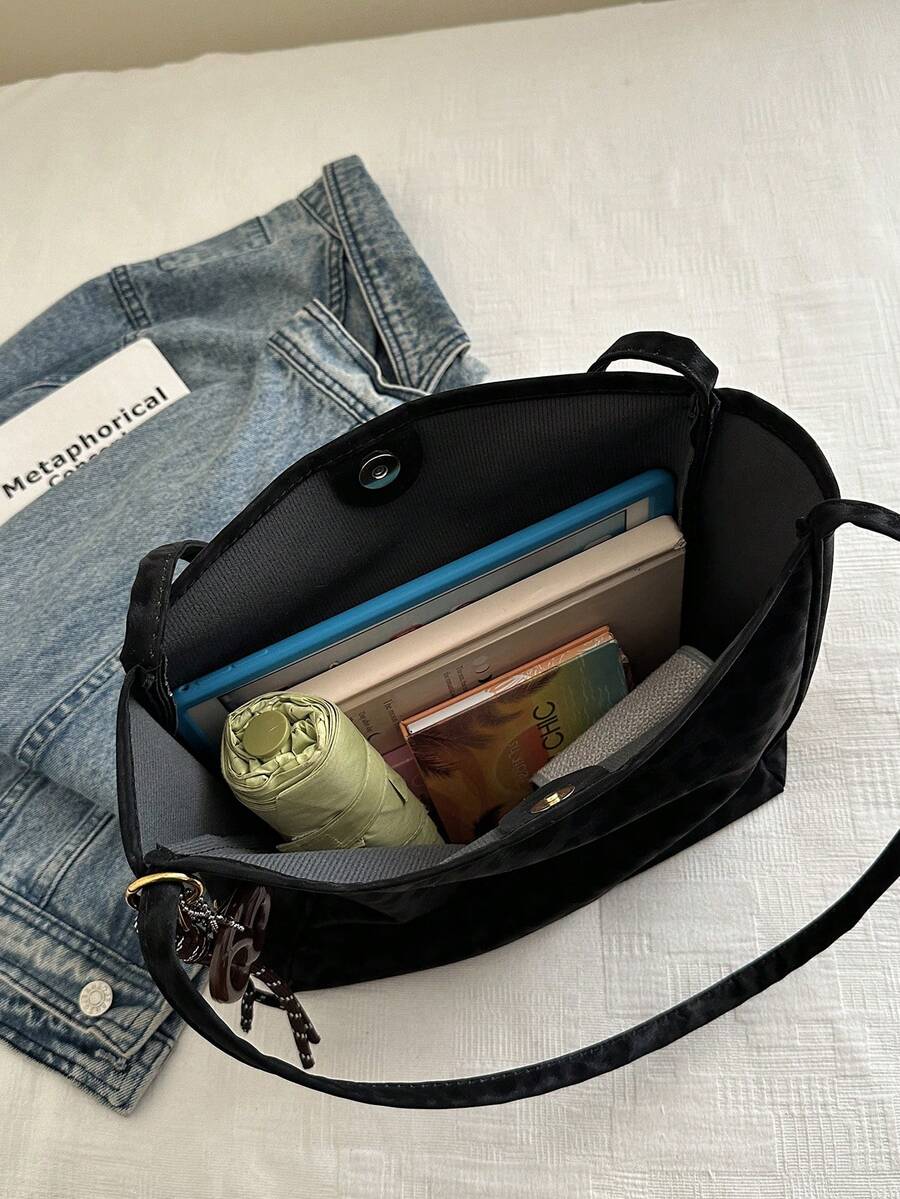 2025 Autumn/Winter New Fashion Versatile Large Capacity Vintage Leopard Print Tote Bag, Women Commuter Shoulder Bag
