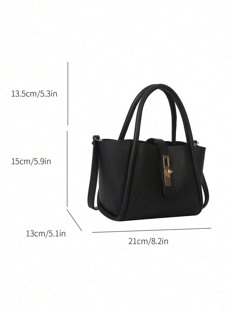 Livesso Women's New Solid Color PU Fashion Tote Bag Multifunctional Shoulder Bag With Small Coin Purse