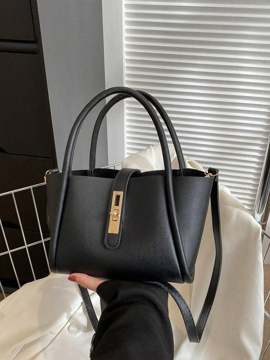 Livesso Women's New Solid Color PU Fashion Tote Bag Multifunctional Shoulder Bag With Small Coin Purse