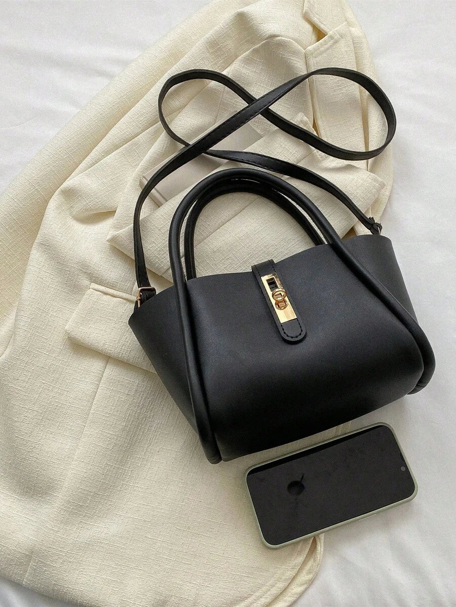 Livesso Women's New Solid Color PU Fashion Tote Bag Multifunctional Shoulder Bag With Small Coin Purse