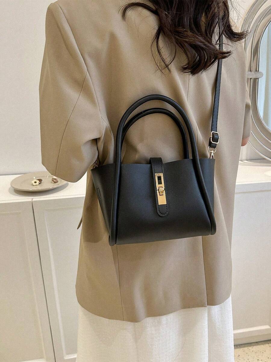 Livesso Women's New Solid Color PU Fashion Tote Bag Multifunctional Shoulder Bag With Small Coin Purse