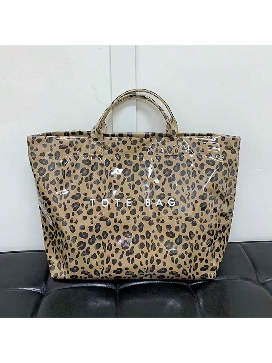 Large Capacity Transparent Jelly Tote Bag, Waterproof PVC Shopping Bag, Korean Style Casual Shoulder Bag