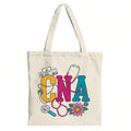 Stethoscope And Medical Equipment Illustration With 'CNA' Text Canvas Tote Shoulder Bag