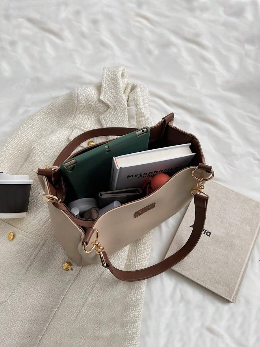 Large Capacity Tote Bag For Women, Minimalist Versatile Fashion Handbag, Shoulder Bag Suitable For Shopping, Travel, Commute, Home