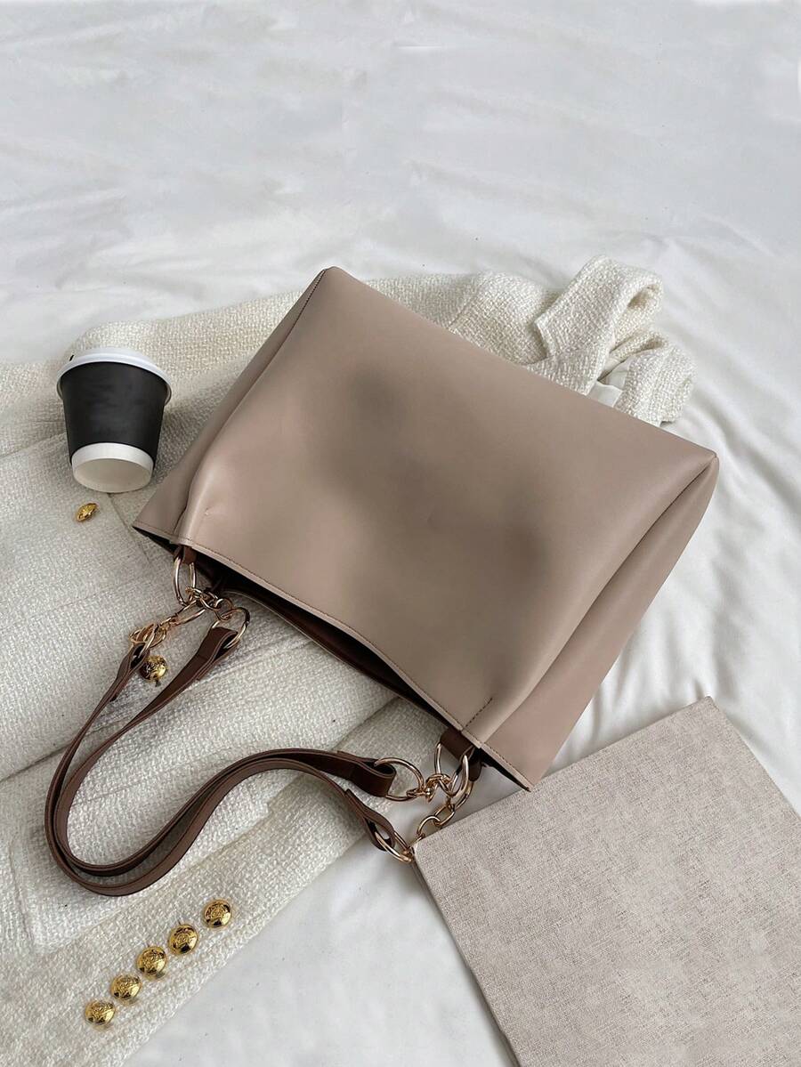 Large Capacity Tote Bag For Women, Minimalist Versatile Fashion Handbag, Shoulder Bag Suitable For Shopping, Travel, Commute, Home