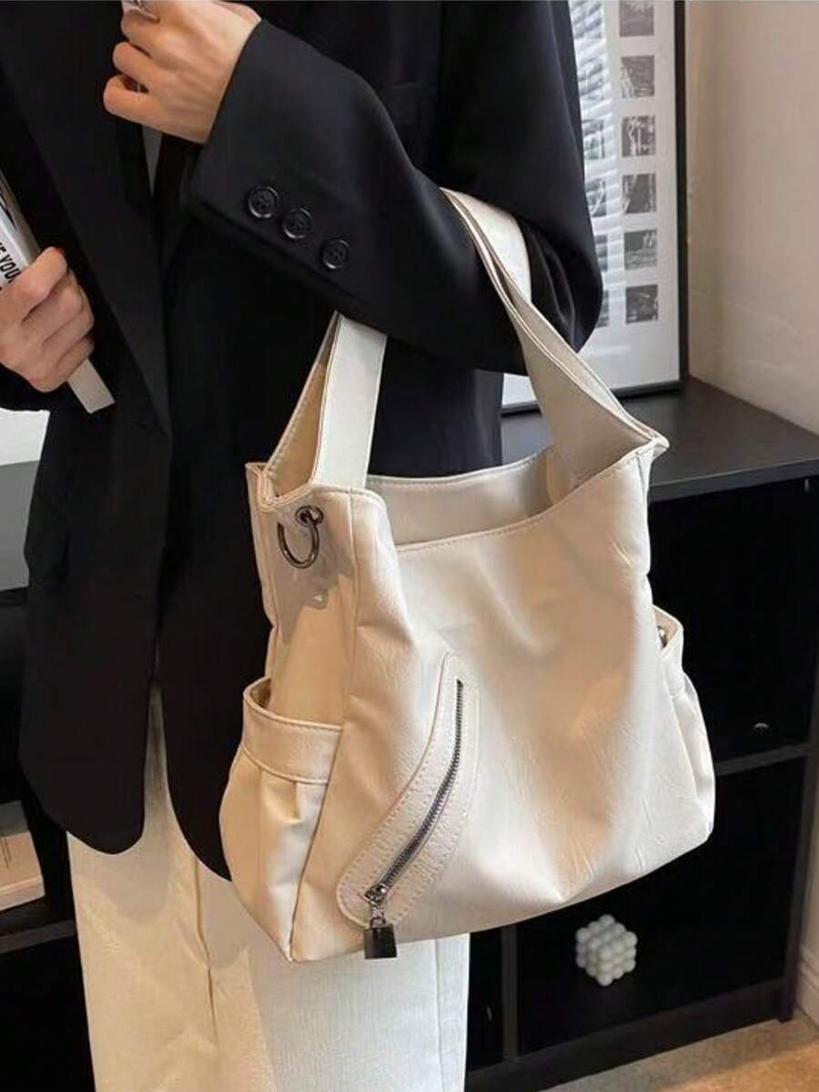 2026 New Women's Large Capacity Tote Bag, Shoulder Bag, Crossbody Bag, PU Leather Bag, Soft Texture Bag, Commuting Bag, College Student Bag