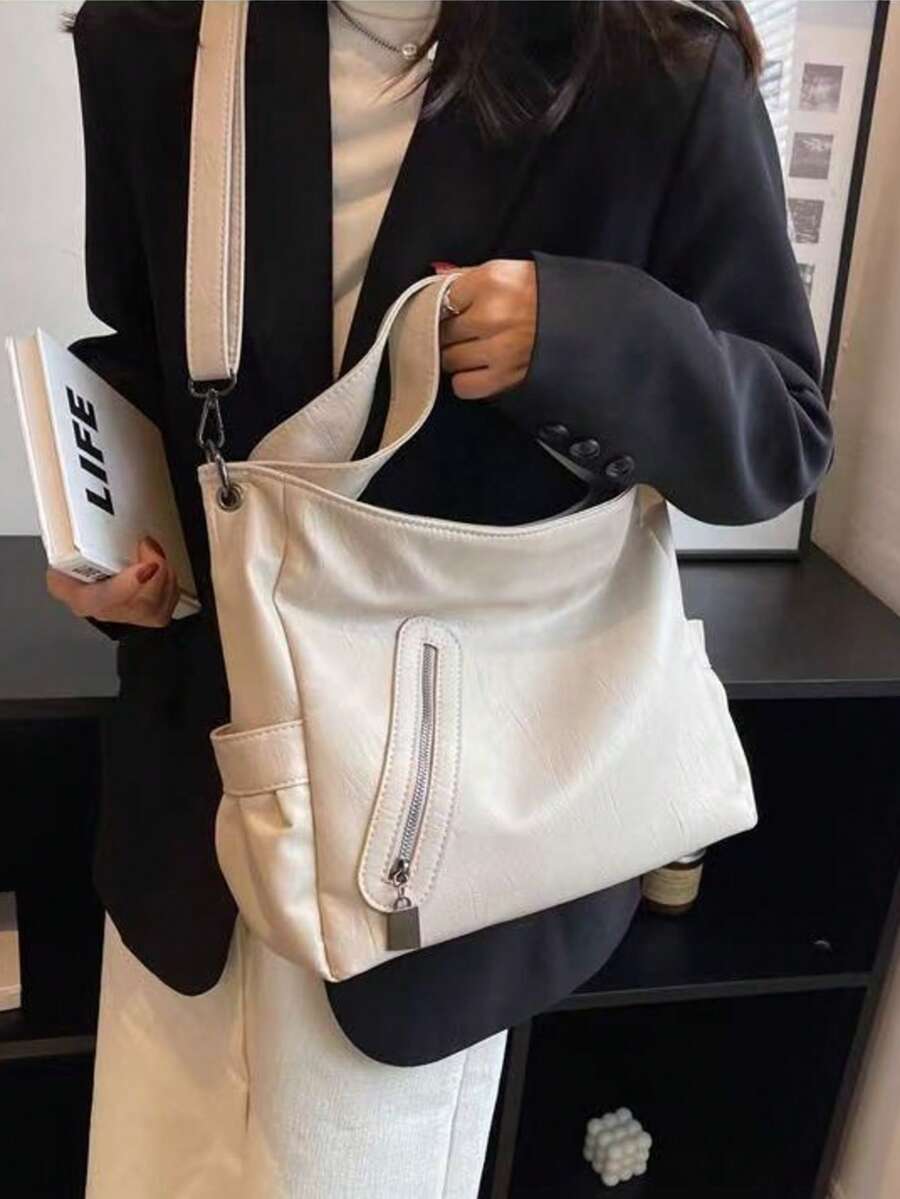 2026 New Women's Large Capacity Tote Bag, Shoulder Bag, Crossbody Bag, PU Leather Bag, Soft Texture Bag, Commuting Bag, College Student Bag