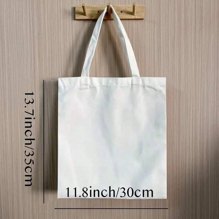 1pc "Well-Read Woman" Book-Themed Tote Bag For Women- Large Capacity Durable Canvas Literary Shoulder Bag With Book Spine & Author Design (Deep Side Pocket)- Reusable Grocery Bag, Ideal Gift For
