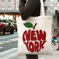 New York City Apple Design Tote Bag For Travel Shopping Reusable Shoulder Handbag Large Capacity Daily Use