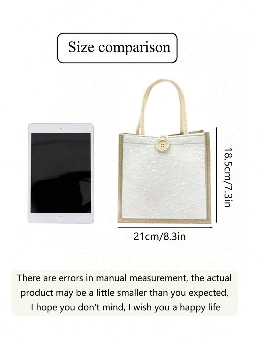 Minimalist Christian Graphic Linen Tote Bag, "God Says You Are Unique", Ideal For Travel And Vacation, Best Gift To Express Faith, Button Decor Shopping Bag, Dual Handles, Reusable Tote Bag, Suitable
