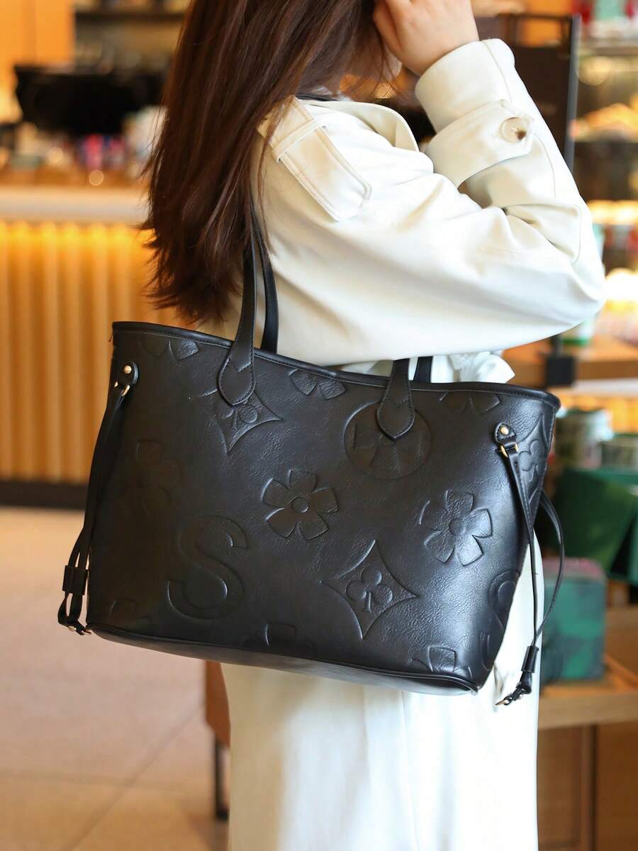 "Faux Leather Tote Bag For Women – Stylish & Durable Large Shoulder Handbag With Zipper Closure, Perfect For Work, Office, Travel & Everyday Use"