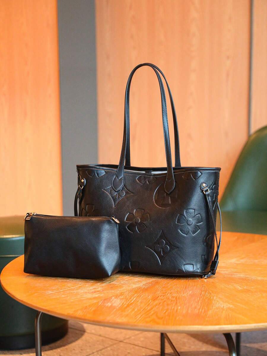 "Faux Leather Tote Bag For Women – Stylish & Durable Large Shoulder Handbag With Zipper Closure, Perfect For Work, Office, Travel & Everyday Use"